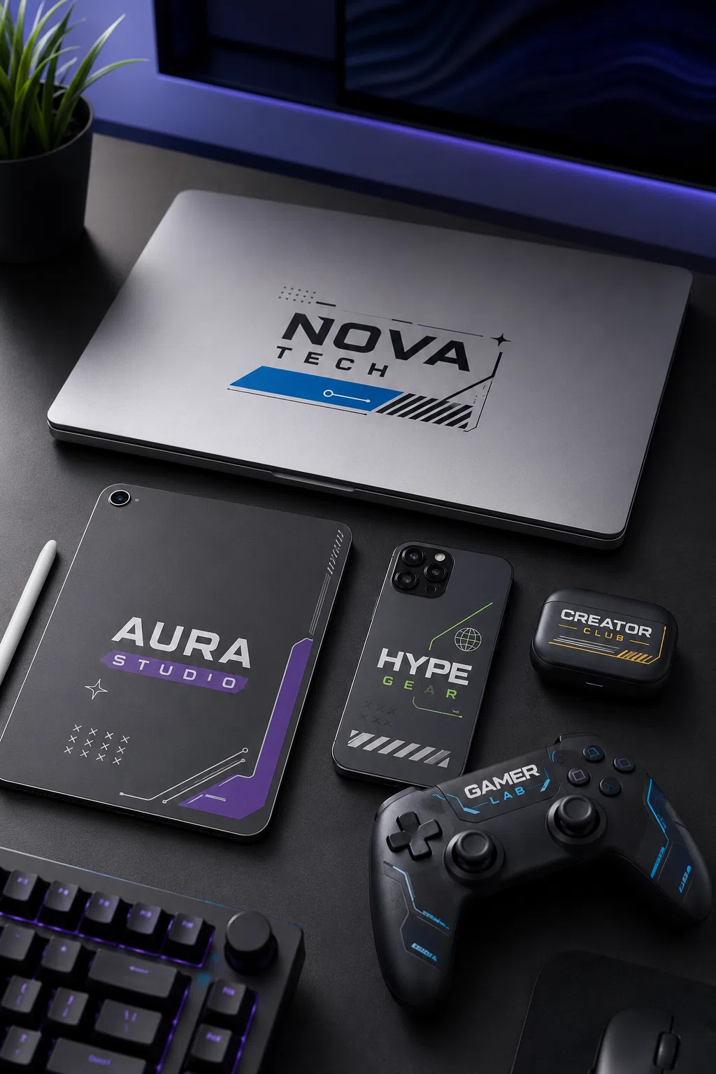 Custom removable vinyl laptop and gadget stickers with bubble-free application